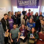 Canvassers pose at the Janeese Lewis George campaign office