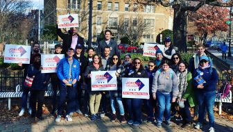 JUFJ Campaign Fund members canvassing for Jordan Grossman